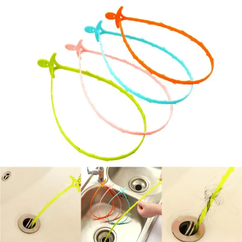 

Bathroom Hair Drain Sewer Dredge Device Smiling Face Toilet Flusher Home Pipe Cleaning Hook Sink Hair Remove Tools