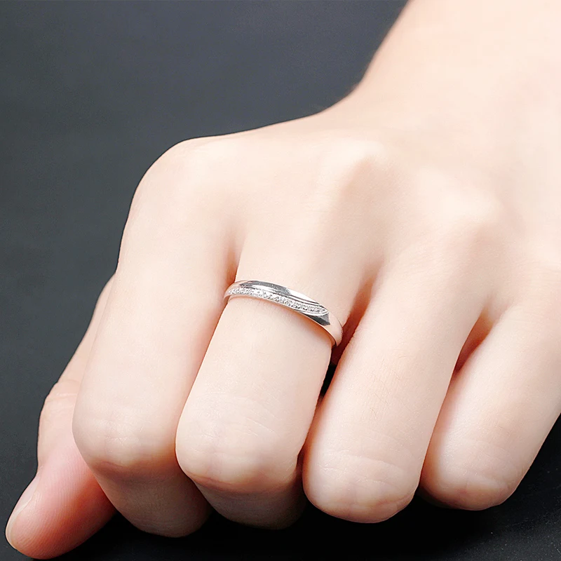 ZHJIASHUN классические кольца из белого золота с бриллиантами 0 15 cttw 14K 585 обручальные