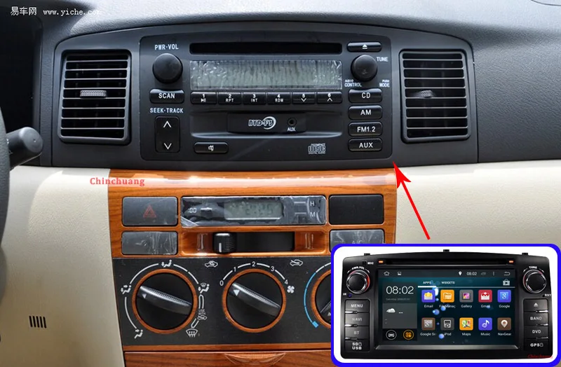 Sale Android 9.0 Car DVD Player for Toyota Corolla E120 2003-2006 BYD F3 Radio Tape Recorder GPS WiFi, Support DAB+ DSP OBD TPMS 4G 17