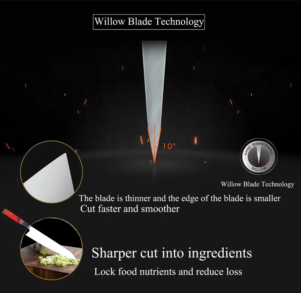  XITUO Slicing Filleting Knife VG10 High Carbon Stainless Steel Blade Japanese Kitchen Chef Nakiri C - 32995535741