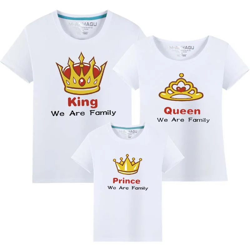 

Family Fitted Summer Short-sleeved T-shirt A Family of Three Lovers Suits Tees Round Neck Bottoming Tops