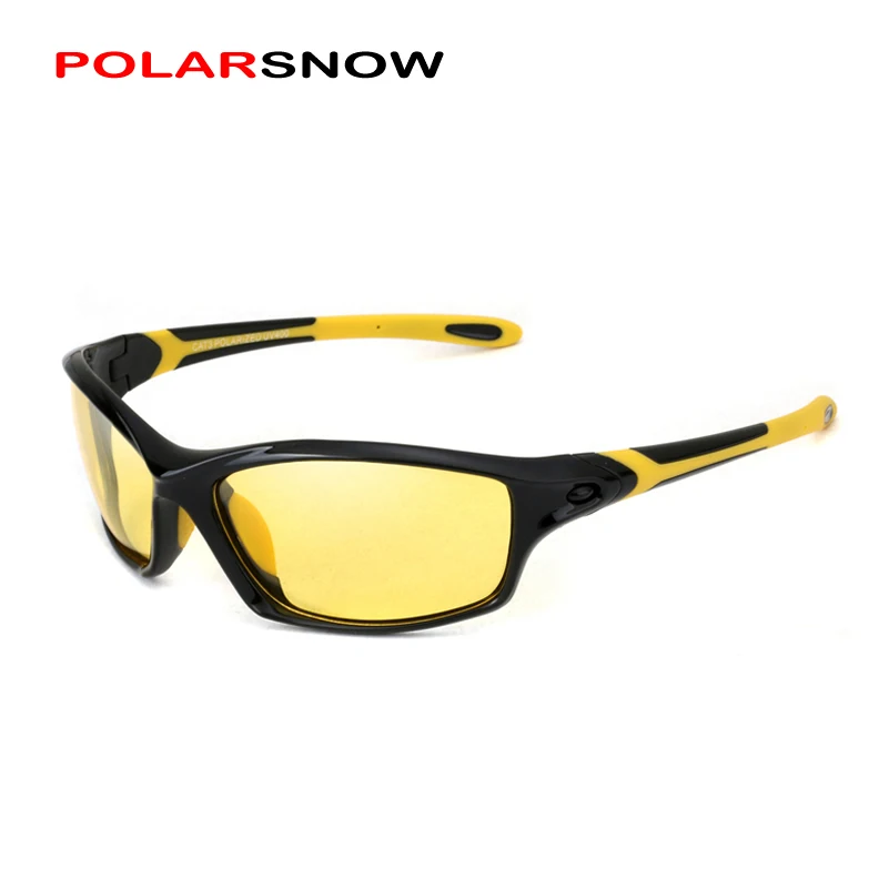 

POLARSNOW Night Vision Glasses Polarized Lens TR90+Rubber Goggles Safe Night Driving Eyewear Top Quality Men Oculos P8633Y