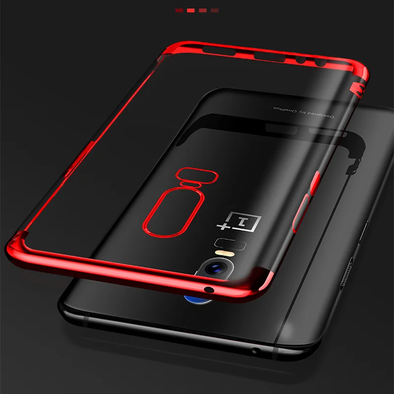 

Luxury Soft Laser Electroplating Phone Case For One Plus 5T 6T Clear ultra thin Protective Cover For OnePlus 5 6 5T 6T Cases