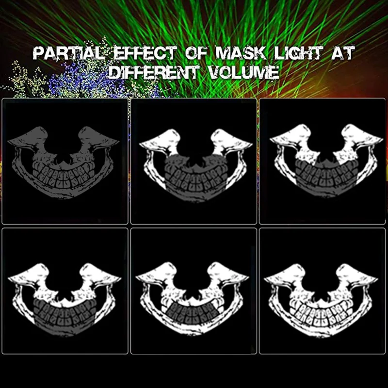 Led маска неоновый страшно маска для вечеринки Хэллоуин фестиваль Звук музыка Активированный Маска Косплэй ужас Mascarillas вечерние маска