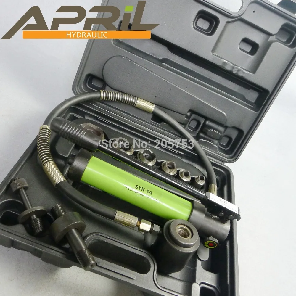 

RUSSIAN WAREHOUSE Hydraulic Punch Driver SYK-8A Iron Plate Punch Driver 16-51mm 10T Hole Punch Die Tools