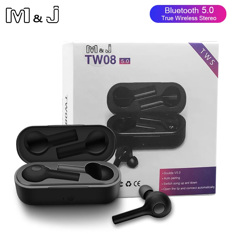 TWS наушники M & J с поддержкой Bluetooth 5 0 и зарядным футляром|Наушники гарнитуры| |