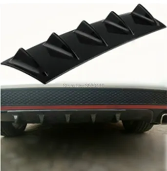 

Free Shipping ABS Plastic Universal Black Rear Bumper Lip Spoiler Chassis Diffuser 3/ 5 Fin Shark Fin Style