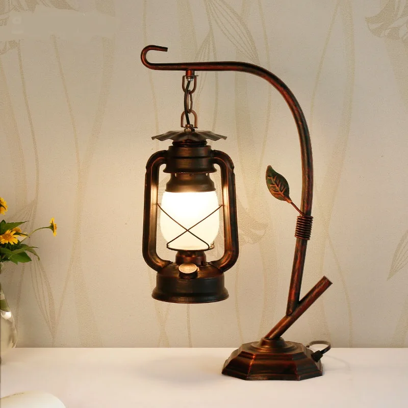 Table Lamps kerosene lantern Vintage American country Cafe creative retro iron lamp LU815301