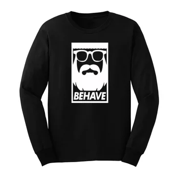 

Mens Behave Graphic Long Sleeve T-Shirts Casual Men Tee
