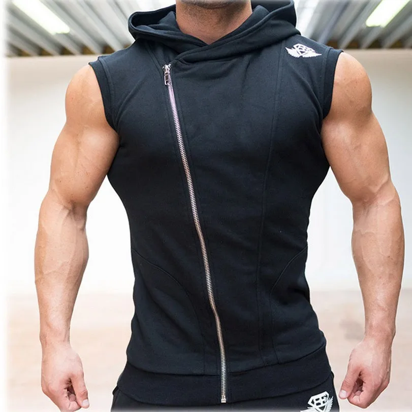 Mens Gym Shark Hoodies Sleeveless Hooded Bodybuilding Fitness Vest Hoodie Sweatshirts Gym Tops Masculina Hombre Muscle Sportwear (12)