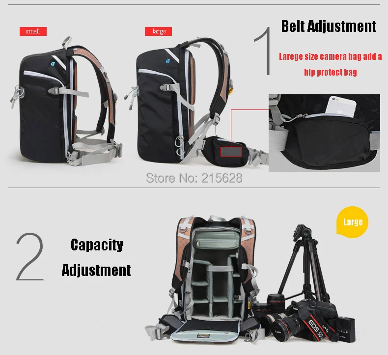 Малый размер Профессиональный светильник Противоугонная цифровая SLR/DSLR камера рюкзак водонепроницаемый фото видео сумка чехол для Canon Nikon