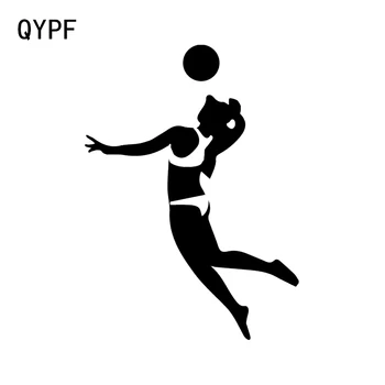 

QYPF 9.5*13.1CM Fashion Beach Volleyball Players Decor Car Stickers Vinyl Bumper Window Decals C16-1353
