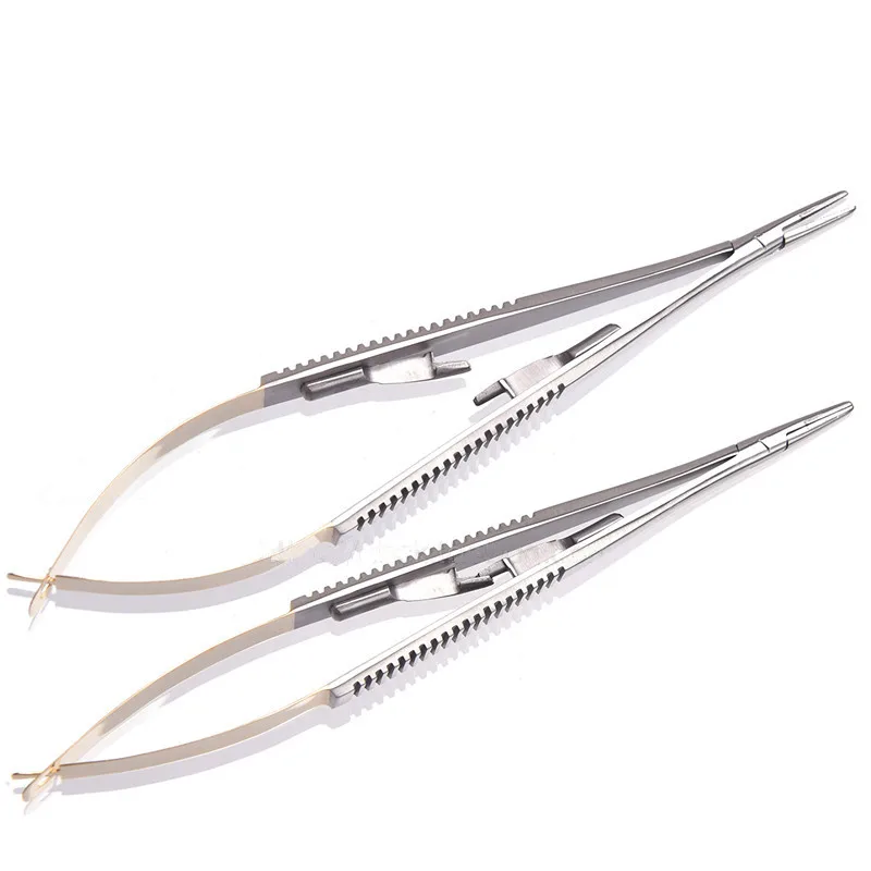 Suporte de Agulha Curvo com tc Suporte de 14cm Ortodôntica Cirúrgica Ferramenta Reto 1 Peça ce - 3 Dental Instrumento Básico