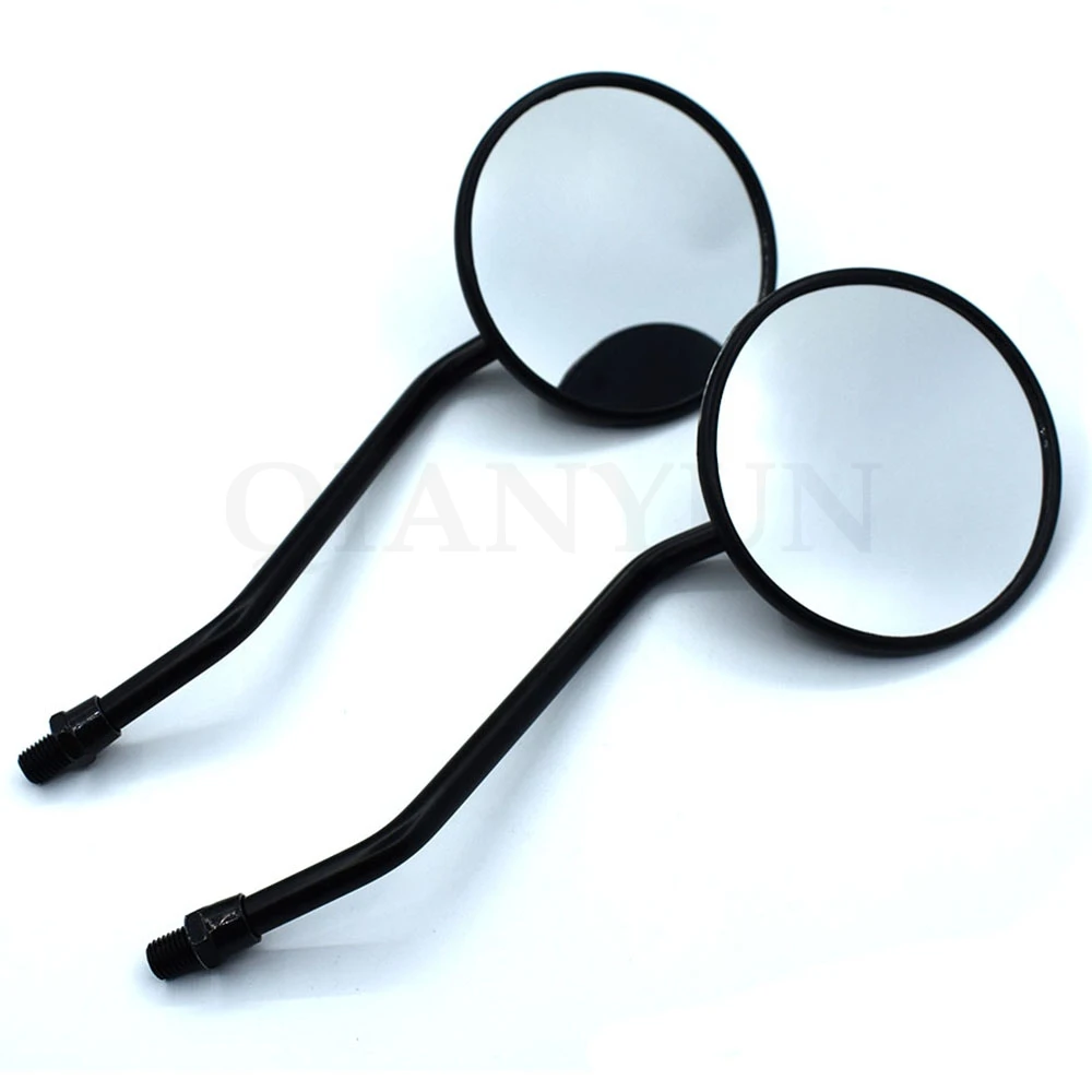 Пользовательские черные универсальные мотоциклетные зеркала боковые зеркала зеркало заднего вида 10 мм для yamaha Honda Suzuki