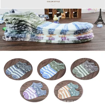 

5 pairs / bag Men's casual boat socks colorful fashion cotton socks short-socks Trend youth cool men plus size sports socks