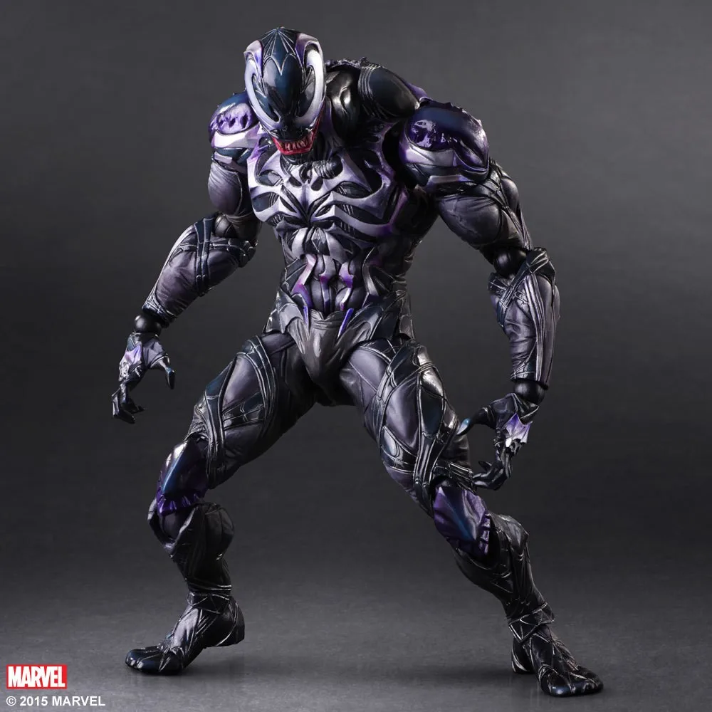 Play Arts Spider Man Spider Venom Black Spider PA Secret Wars Peter Parker 26cm PVC Action Figure Doll Toys Kids Gifture Toys