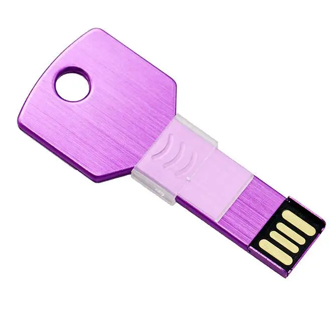 Мини-накопитель металлический алюминиевый ключ форма USB флэш-накопитель 8 ГБ 16 ГБ 32 ГБ 64 Гб USB карта памяти 128 ГБ Флешка флеш-накопитель - Цвет: purple