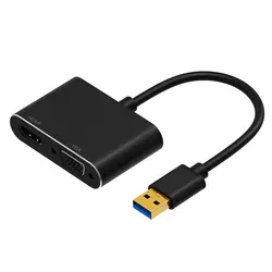 2-в-1 USB3.0 в HDMI адаптер VGA 4 K HD 1080 P Multi-Дисплей USB к HDMI конвертер аудио-видео кабель для Macbook компьютера