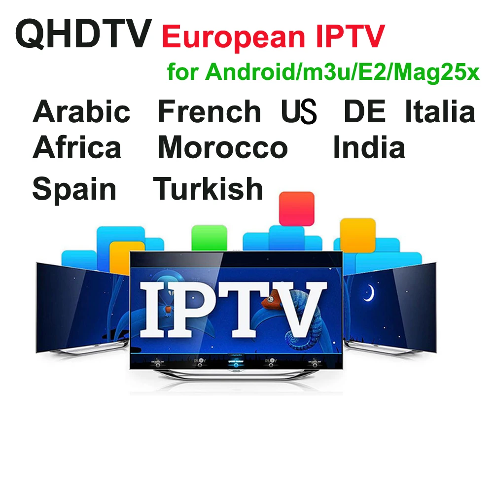 5 шт. QHD tv IP tv Франция 1 год код Испания французский бельгийский голландский Android 8,1 tv Box арабский Франция IP tv Top Box 2 Гб