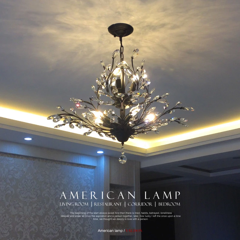 

2016 Creative Art Deco Pendant lamp Modern Crystal Chandelier lighting Tree Leaf for Bedroom kids LED Lamps Fixtures 110V/220V
