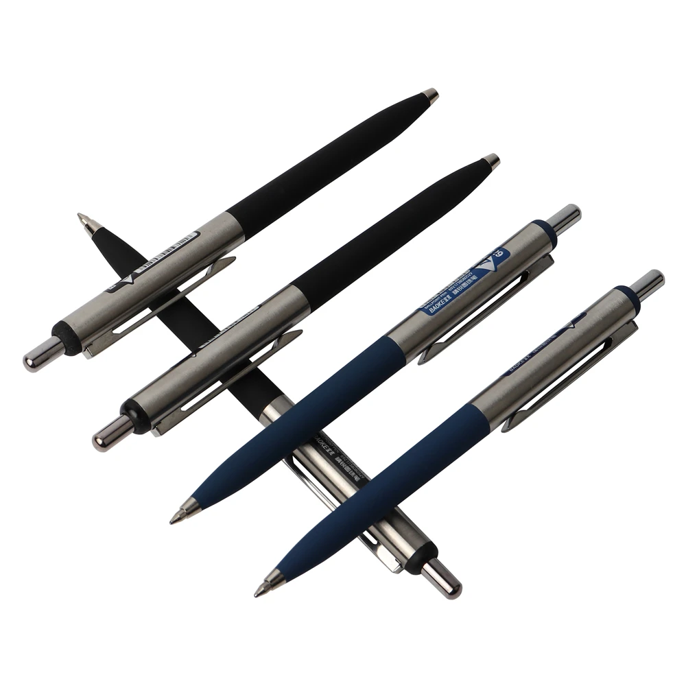 

1PCS/LOT BAOKE b29 Promotion Ballpoint Pen Press Type Metal Clip Rubber Ballpoint Pens B29 0.7mm Office Supplies & School Pen