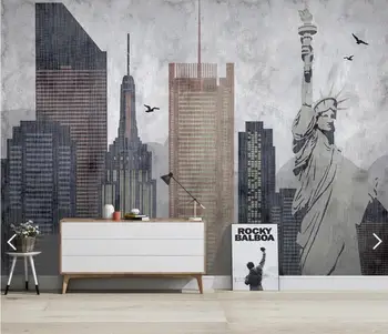 

American Statue of Liberty Construction Wallpapers for Walls 3 D Mural Wall Paper for Living Room TV Backdrop Contact Paper
