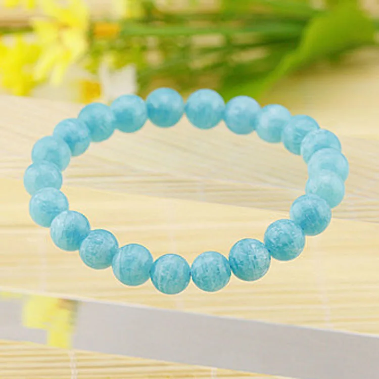 

Natural amazonite bracelet amazon stone gem male Women