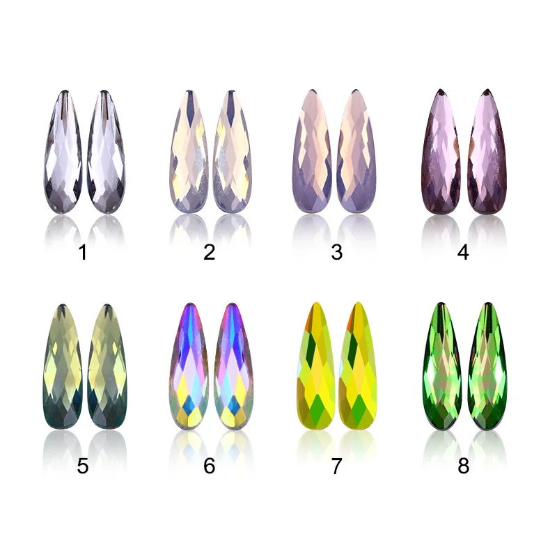 

10Pcs AB Color Marquise Rhinestone Flat Back 3D Nail Decoration Manicure Nail Art Decorations