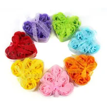 10 коробок/лот Высокое качество Смешанные цвета сердце роза мыло цветок для романтической ванны и подарок натуральный пищевой ингредиент