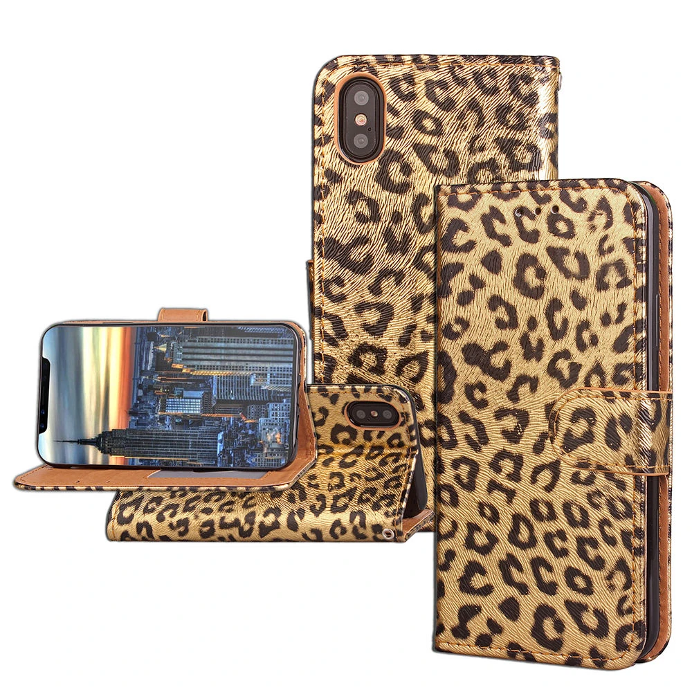 New Sexy Women Leopard Print Wallet for iPhone X 10 Case Covers Flip