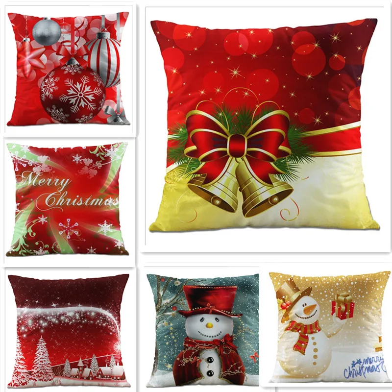 

Christmas Pillow case cover 45*45 Short plush Cotton Pillow case Plant sofa Car Geometry Baby Sofa home Decoration Gift