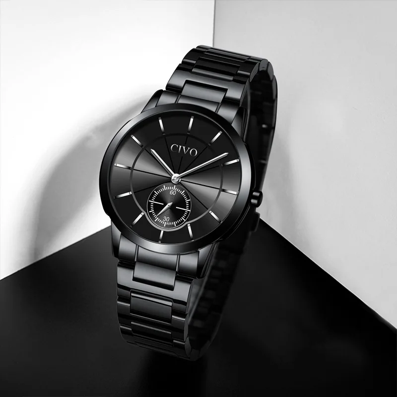 montre homme CIVO mens waterproof watches top brand luxury quartz watches men fashion sport dial clock relogio masculino