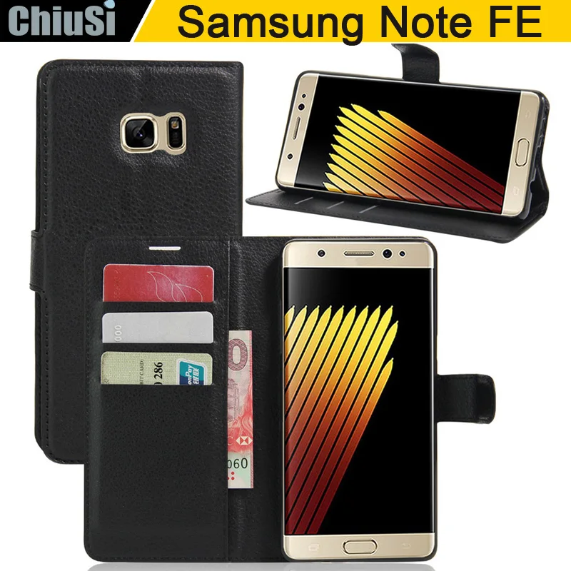 

Fashion Wallet PU Leather Case Cover For Samsung Galaxy Note FE Flip Protective Phone Back Shell With Card Slot Holders