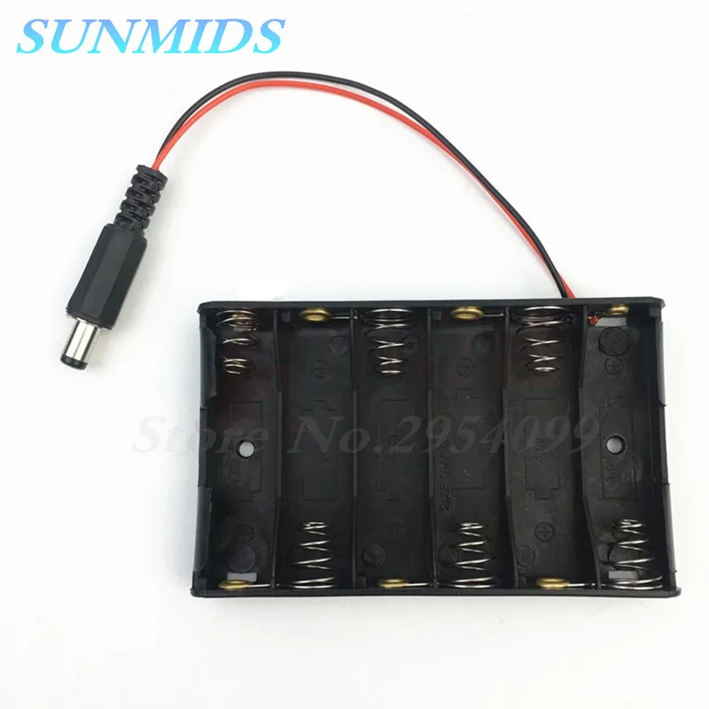 

2pcs 6xAA Battery Holder with DC2.1 Power Jack for Arduino UNO