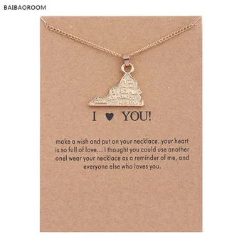 Fashion Jewelry Golden Plated United States Virginia Map Alloy Chocker Pendant Short necklace