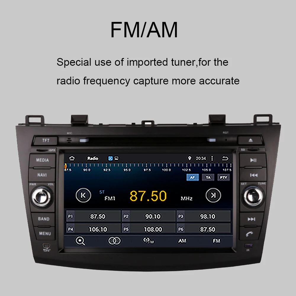Best Android 9.0 HD Car DVD Player GPS Navigation for MAZDA 3 2010-2012 Radio Bluetooth WIFI 3/4G Rear Camera System Car Radio Player 5