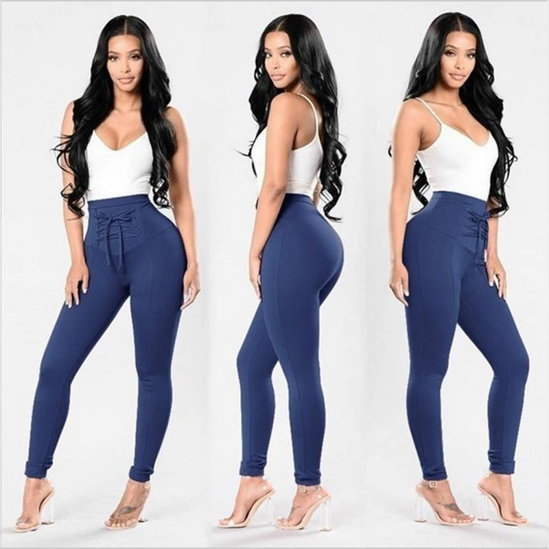 2019 New Arrival Drawstring Solid Skinny Pencil Pants Women Hot Sale Top Quality Soft Fashion Casual | Женская одежда