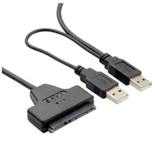 USB 2,0 для SATA 15+ 7 22P кабель адаптера для 2," HDD SSD жесткий диск для ноутбука+ Чехол черный