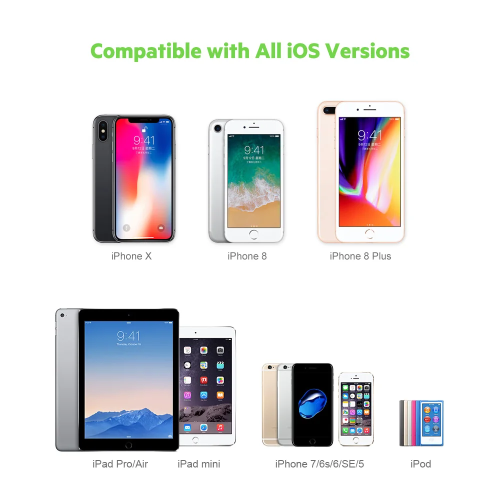 2.4a оригинальный Belkin MFi Сертифицированный 8 Pin Lightning/USB металлик плетеный зарядки