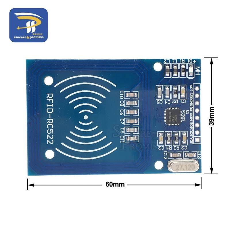 Фото MFRC-522 RC-522 RC522 13,56 МГц Антенна RFID IC беспроводной модуль для Arduino IC KEY SPI писатель ридер IC карта модуль приближения №5