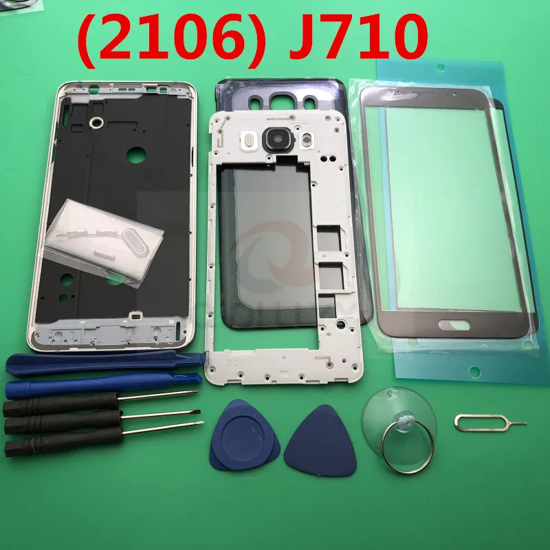 

Full Housing Case Cover For Samsung Galaxy 2016 J7 J710 J710F Housing Frame + glass+Tools