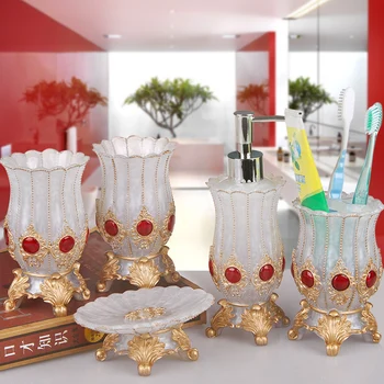 

Resin 5style European Bathroom Accessories Set Creative Home Decoration Wedding Gifts Love Creative Valentine Gift