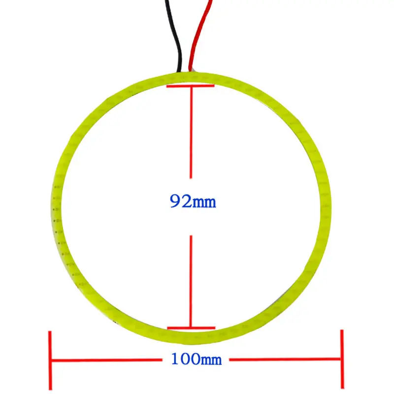 1 пара(2 шт) 12 В ангельские глазки 50 мм 60 мм 70 мм 80 мм 90 мм 100 мм 110 мм 120 мм свет Автомобильный светодиодный фонарь COB ангельские глазки светодиодный CCFL Halo Кольцо
