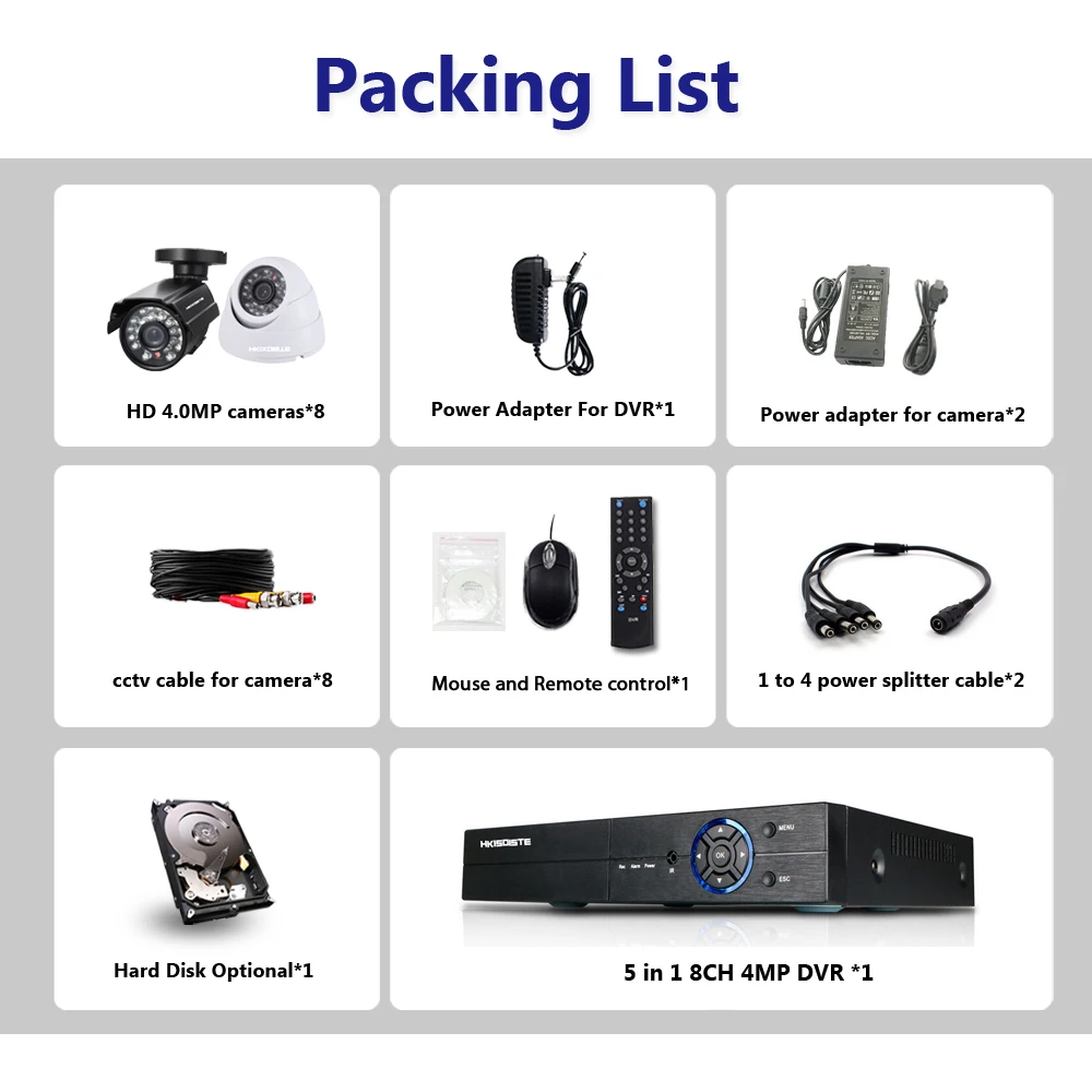 8CH 4MP HDMI DVR Outdoor AHD 4MP CCTV Camera System Home Security 8 Channel Video Surveillance Night Vision Kit 8CH 4MP HDMI DVR Outdoor AHD 4MP CCTV Camera System Home Security 8 Channel Video Surveillance Night Vision Kit