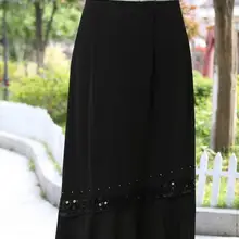 Юбки модные однотонные длинные летние юбки с блестками для мамы черная юбка кружевная квадратная танцевальная юбка с блестками 110321