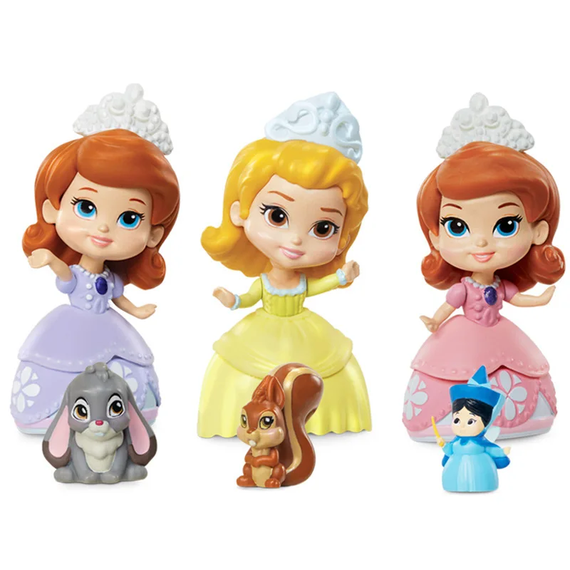 

Princesses Toys Dolls The First Princess Sofia & Animals Friends Clover Rabbit PVC action figures model toys for children gift