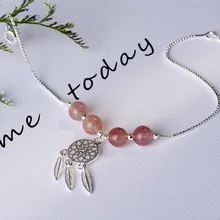 XIYANIKE Лидер продаж натуральный клубничный Кристалл мечта ловли моды филиал простой браслет цепочка массивные украшения для женщин