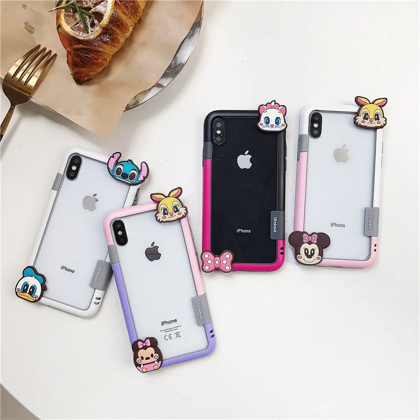 

RMJ-DNA Cartoon phone case For Iphone 6 6s 7 8 Plus bumper Cute Simple Silicone TPU Soft Capa Case For Iphone X Back Cover Coque