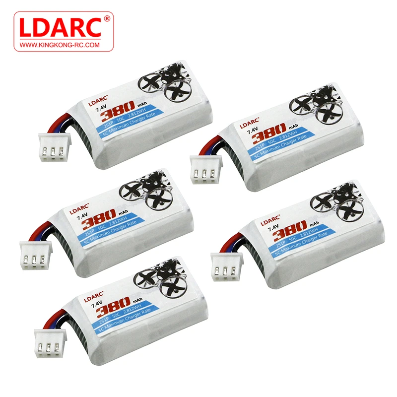 

5PCS KINGKONG/LDARC TINY GT7 GT8 FPV Racing Drone Spare Part 7.4V 380mAh 50C Lipo Battery RC Models Drone Spare Part Accessories