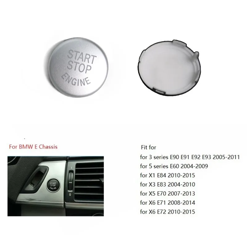 Для BMW, Возраст 1, 2, 3, 4, 5, 6, 7, F20 F22 F30 F32 F01 F10 F48 F15 F16 F25 E90 E91 E92 E93 E60 кнопка запуска двигателя заменить хромированная крышка из акрила